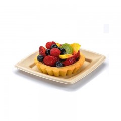 assiette carree en pulpe biodegradable 15,5 x 15,5 cm - par 50